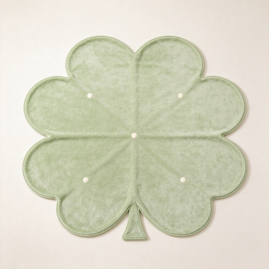 Green Clover Dot Plush Sofa Towel