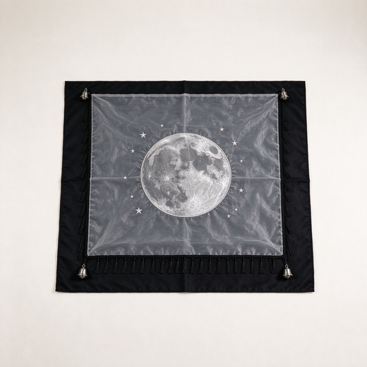 Black Moon Star Fringe Sofa Towel