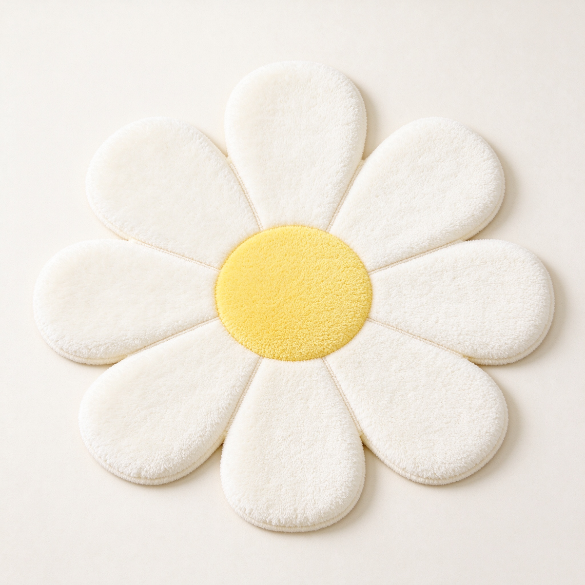 White Daisy Flower Shaped Rug