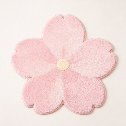 Pink Cherry Blossom Shaped Rug