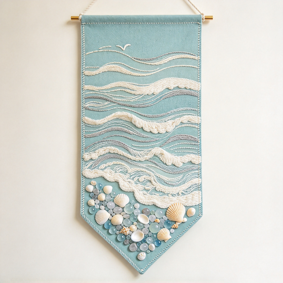 Ocean Wave Shell Pennant Tapestry