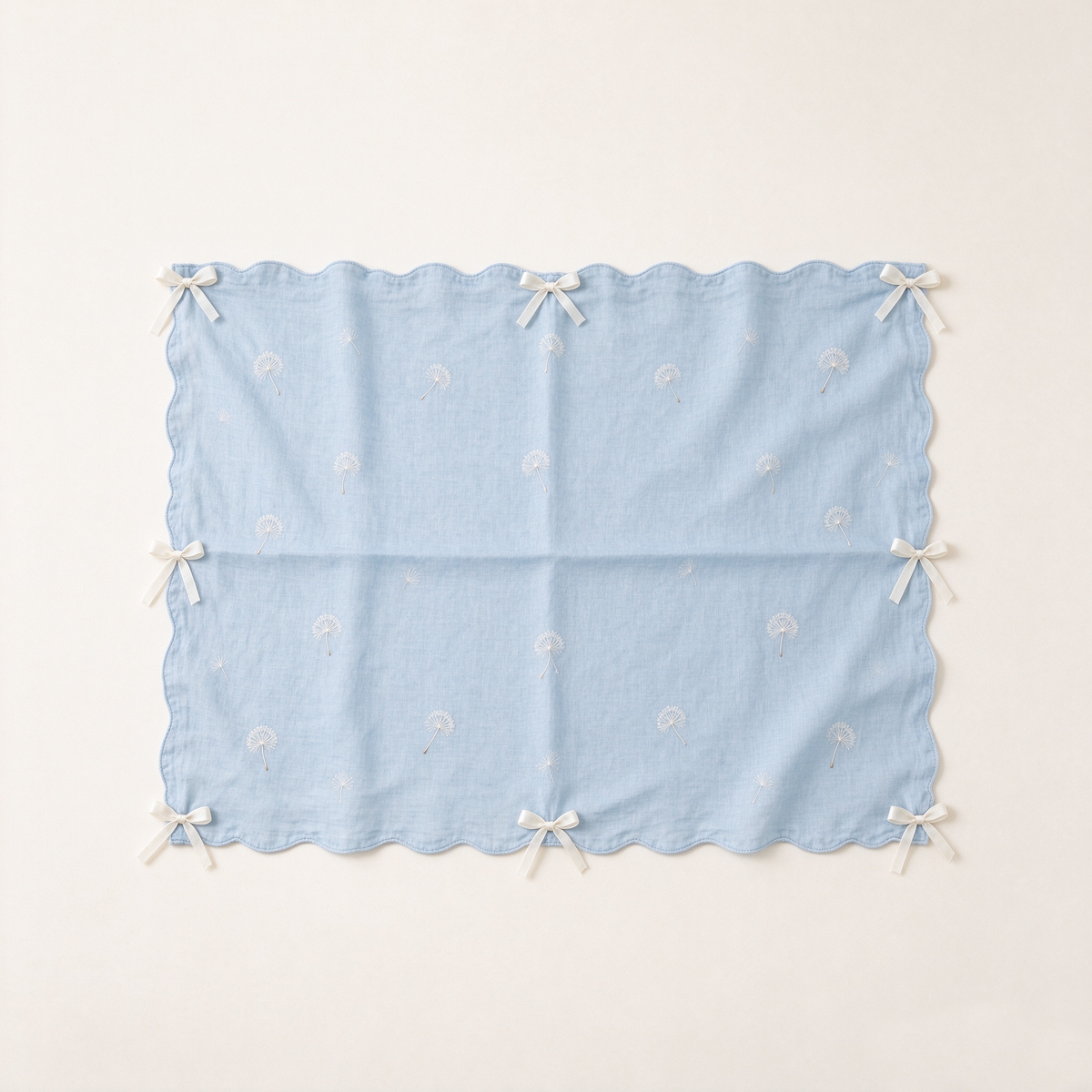Light Blue Dandelion Bow Sofa Towel