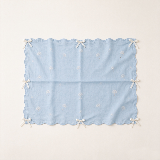 Light Blue Dandelion Bow Sofa Towel