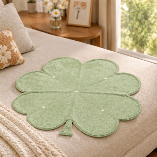 Green Clover Dot Plush Sofa Towel