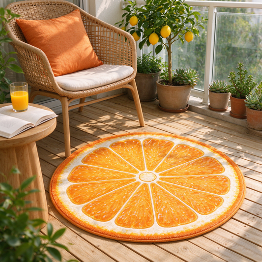 Orange Slice Round Rug
