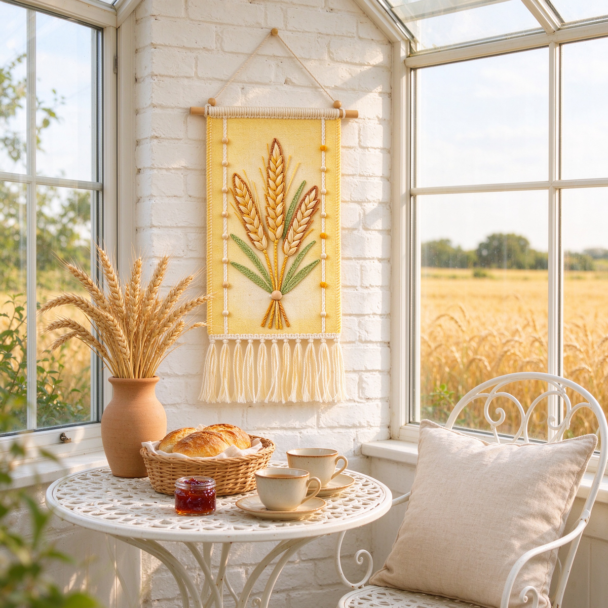 Golden Wheat Tassel Tapestry