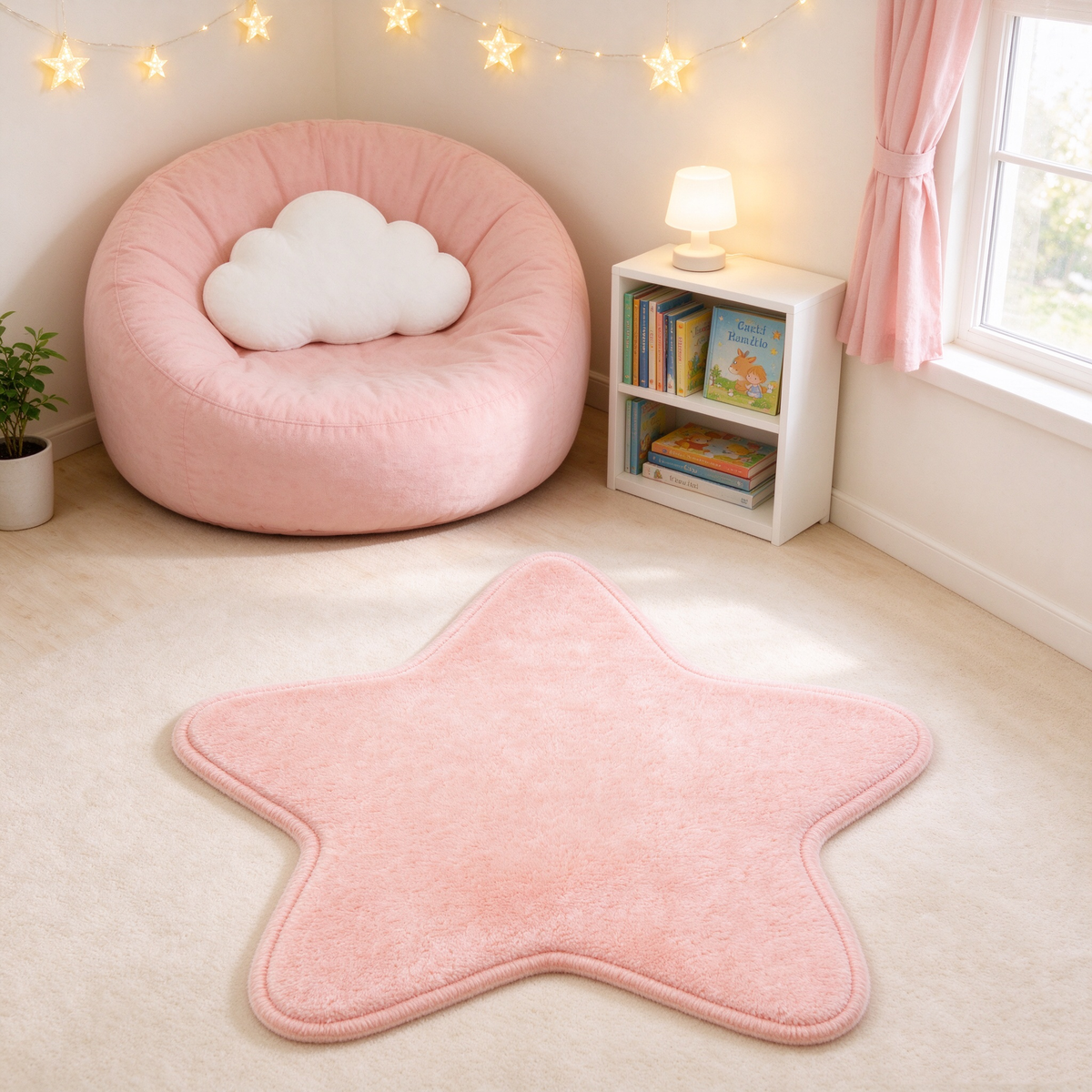 Pink Star Shaped Rug
