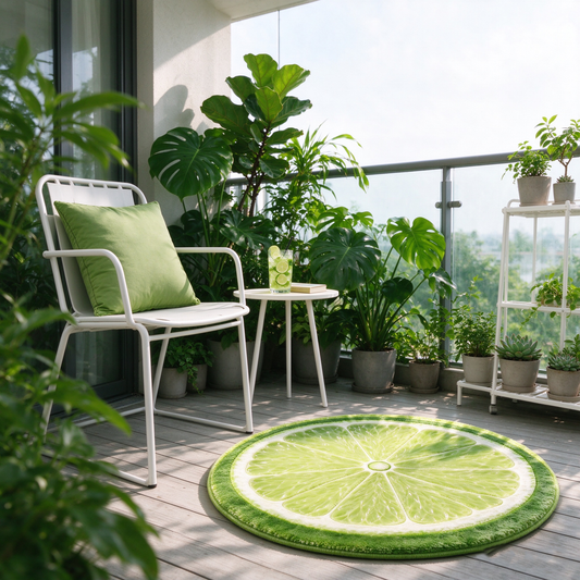 Lime Slice Round Rug