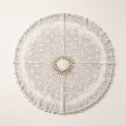 Grey Dandelion Round Plush Sofa Towel