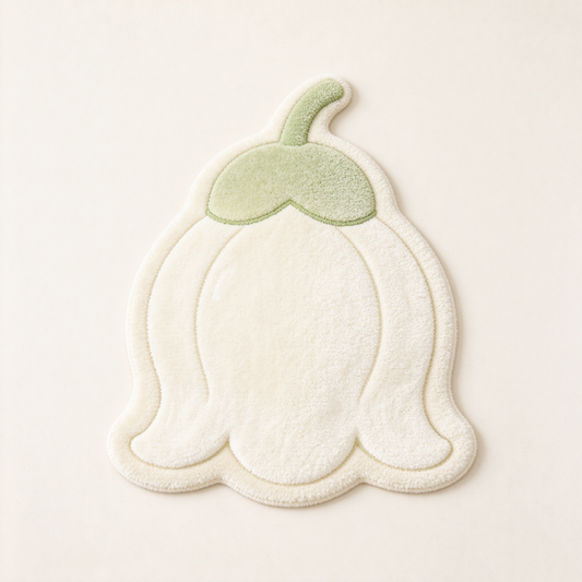 White Lily of the Valley Shaped Rug