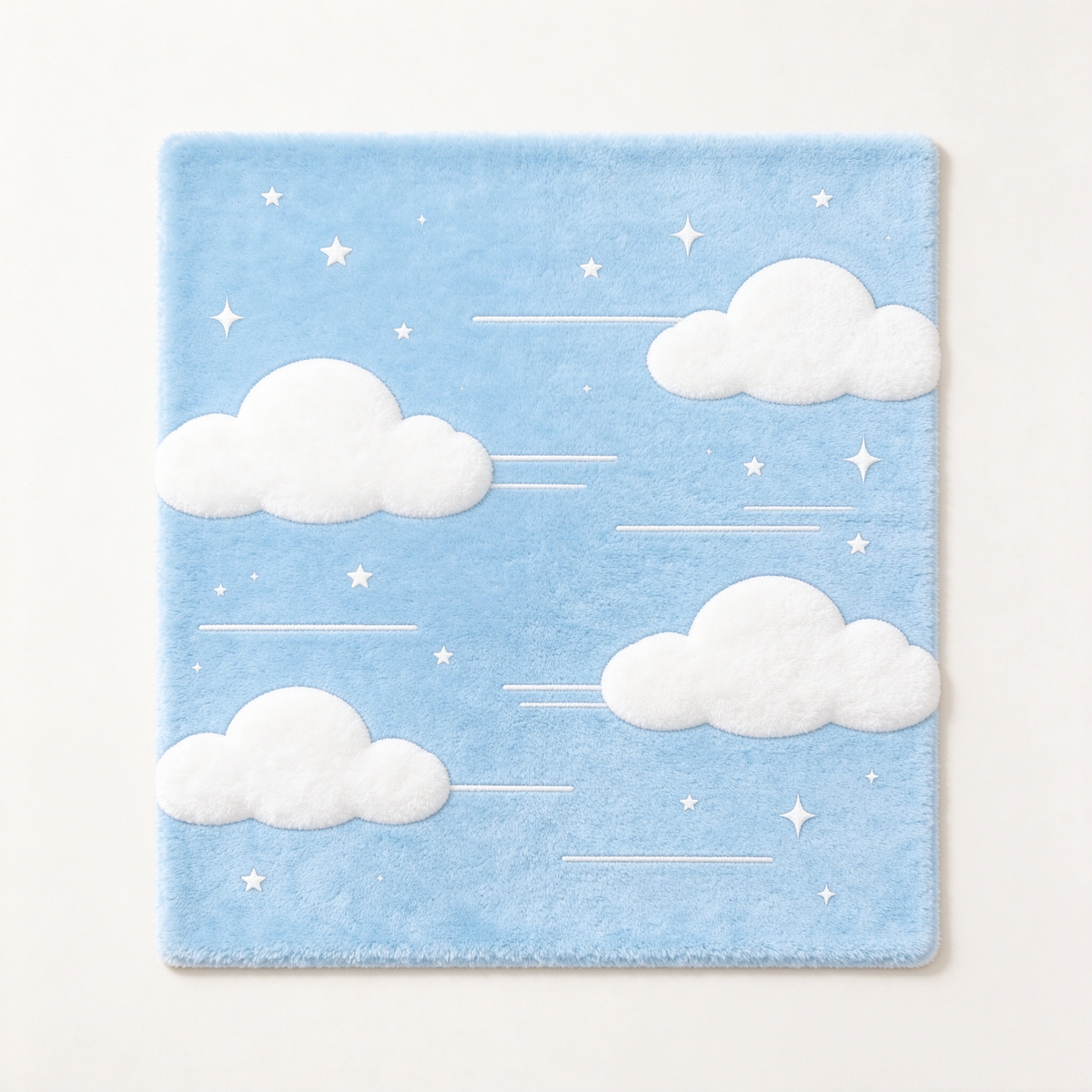 Blue Cloud Star Square Rug