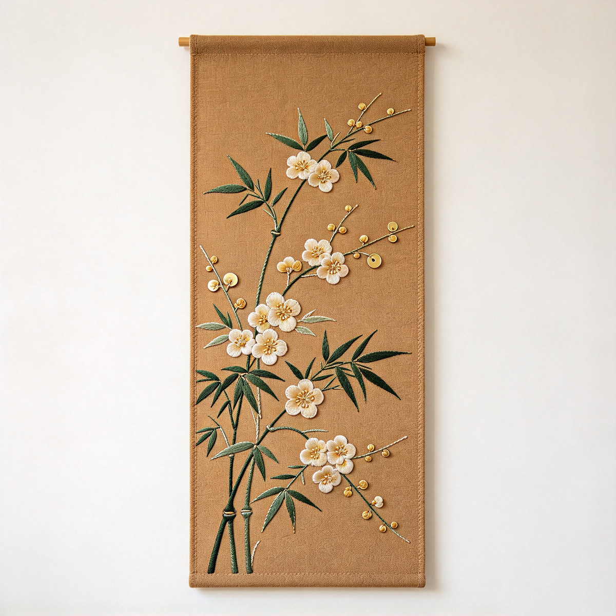 Brown Bamboo Plum Blossom Tapestry