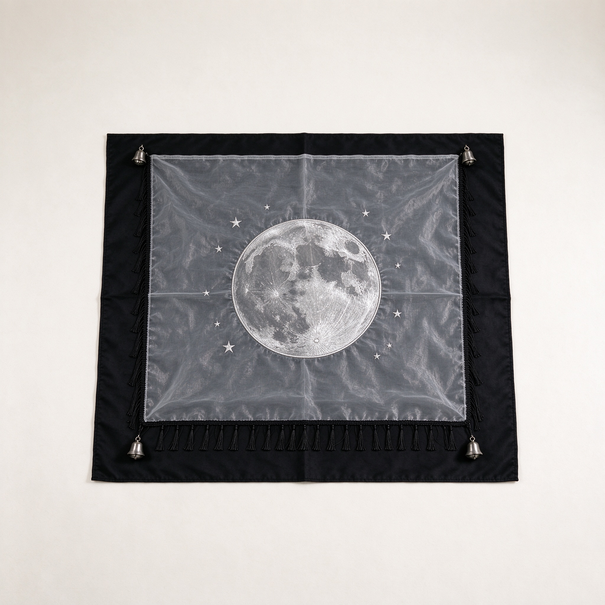 Black Moon Star Fringe Sofa Towel