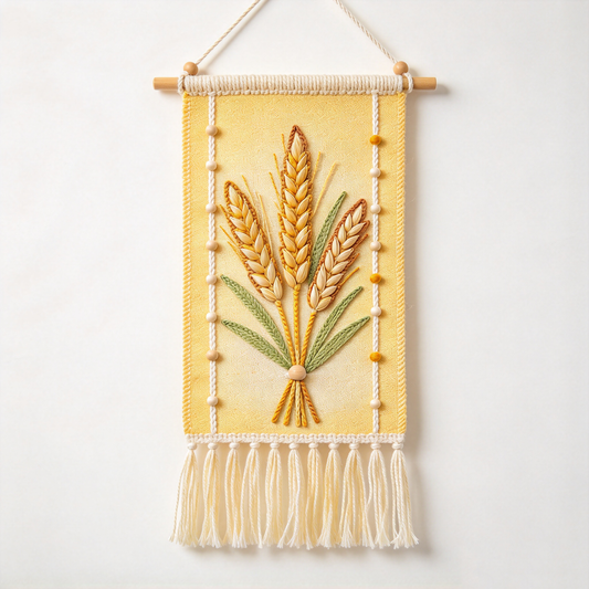 Golden Wheat Tassel Tapestry