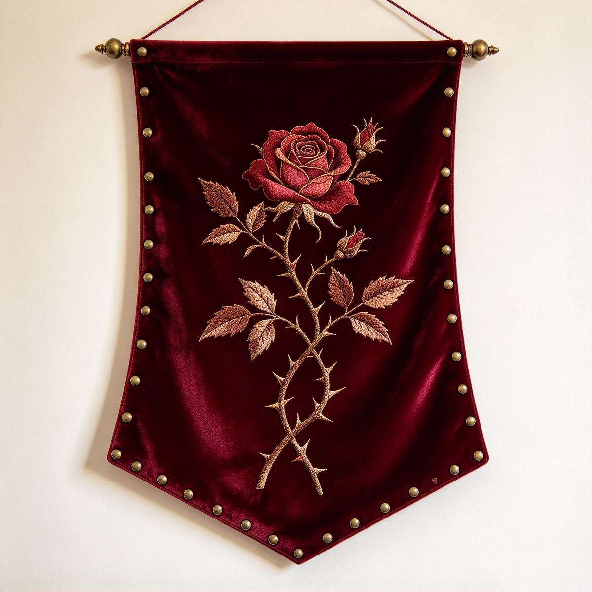 Burgundy Velvet Rose Tapestry